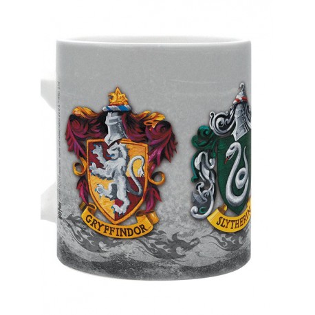 Taza Gris Escudos Casas Harry Potter