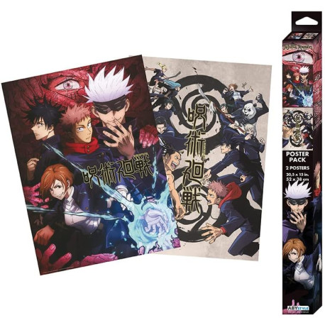 Set 2 posters chibi grupos y escuelas Jujutsu Kaisen