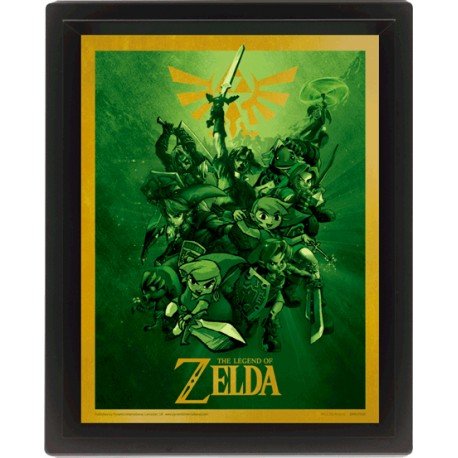 Poster framed with motion Zelda Link