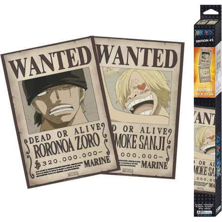 ONE PIECE - Set 2 Posters Chibi 52x35 - Wanted Zoro & Sanji x4*