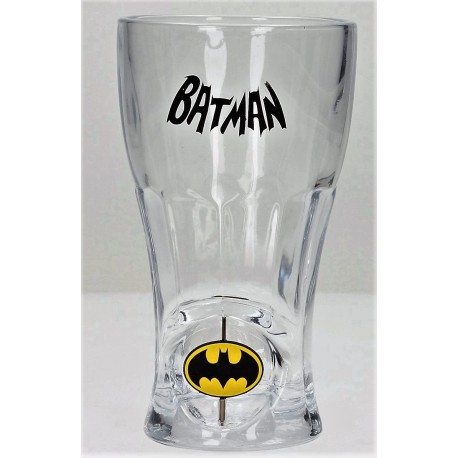 copo de vidro Batman com logo giratório