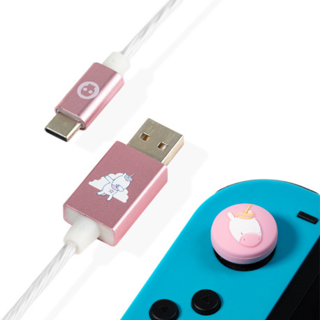 Cable Usb C Led Y Grips Nintendo Switch Unicornio