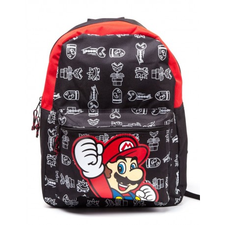 Backpack Super Mario-black and red