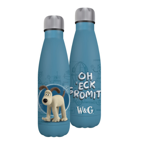 Botella Metalica Wallace y Gromit azul