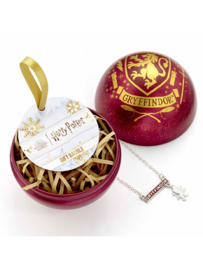Bola de Navidad Gryffindor con collar de Harry Potter