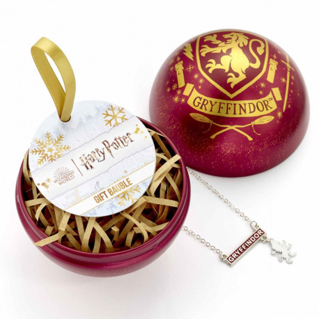 Bola de Navidad Gryffindor con collar de Harry Potter