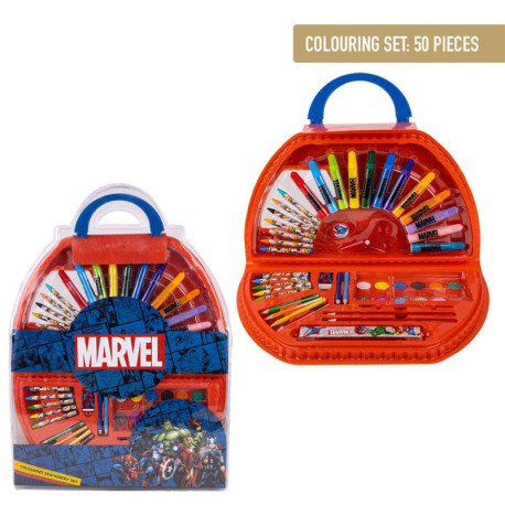 SET PAPELERÍA COLOREABLE 50 PIEZAS MARVEL