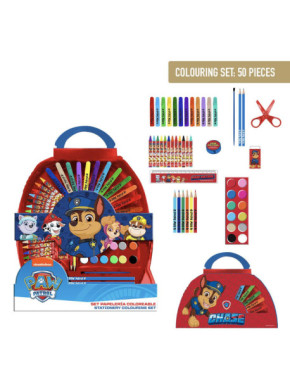 SET PAPELERÍA COLOREABLE 50 PIEZAS PAW PATROL