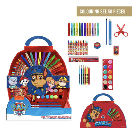 SET PAPELERÍA COLOREABLE 50 PIEZAS PAW PATROL