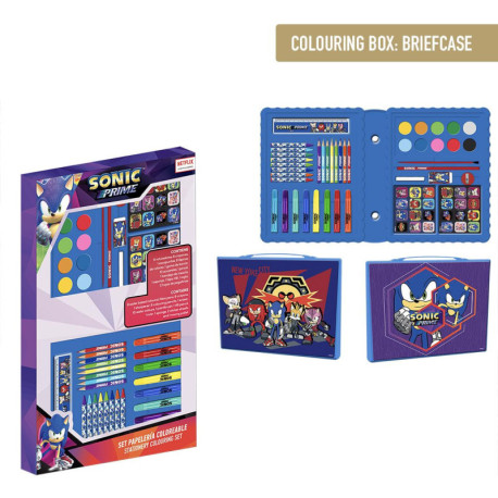 Conjunto de papelaria para colorir Sonic