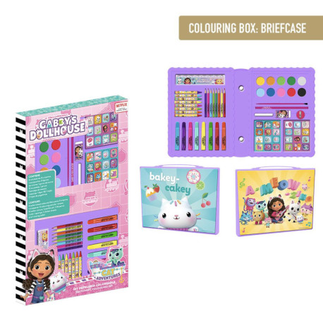 SET PAPELERÍA COLOREABLE CAJA GABBY´S DOLLHOUSE