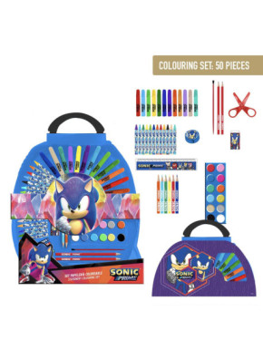 SET PAPELERÍA COLOREABLE 50 PIEZAS SONIC PRIME