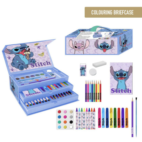 SET PAPELERÍA COLOREABLE MALETÍN STITCH