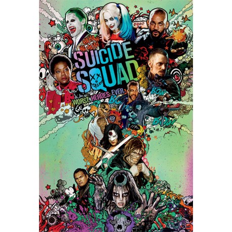 Poster Suicide Squad Gezichten