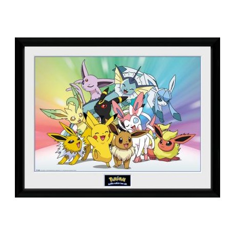 Poster Enmarcado Pokemon Eevee Friends
