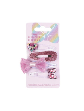 ACCESORIOS PELO CLIPS 4 PIEZAS MINNIE