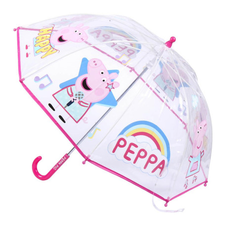 PARAGUAS MANUAL POE BURBUJA PEPPA PIG