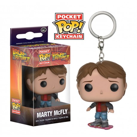 Llavero mini Funko Pop Marty McFly monopatín