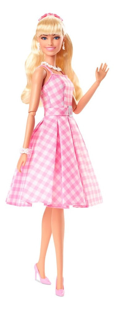 Muñeca Barbie con vestido Gingham rosa de la película