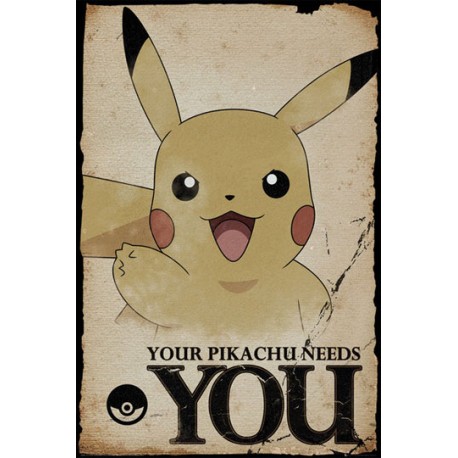 Affiche Pokemon Pikachu a besoin de vous