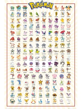 Affiche Pokemon Pikachu Kanto