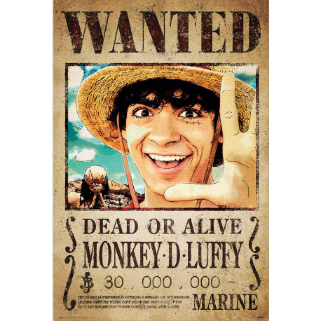 POSTER ONE PIECE NETFLIX - WANTED MONKEY D. LUFFY