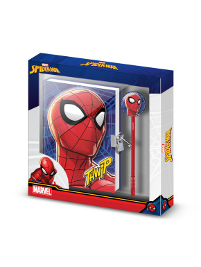 Pack regalo Diario y bolígrafo Spiderman Azul