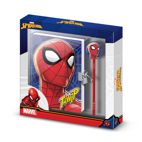 Pack regalo Diario y bolígrafo Spiderman Azul