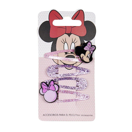 ACCESORIOS PELO CLIPS 4 PIEZAS MINNIE