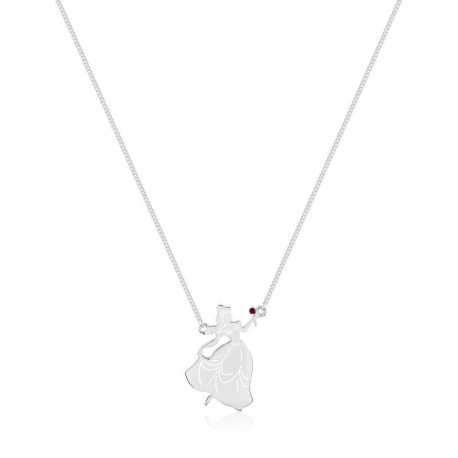 Colgante La Bella Y La Bestia Silueta Disney Plata