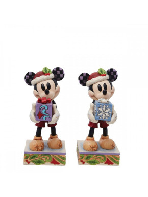 Figura Mickey y Minnie con Regalos Enesco 16cm