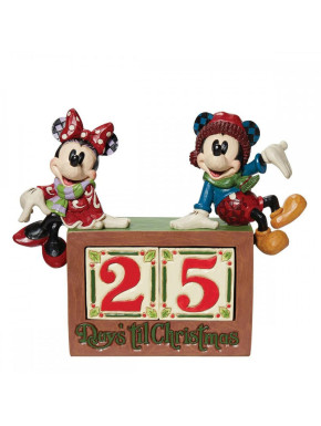 Figura Mickey & Minnie Calendario Navidad Enesco 18cm