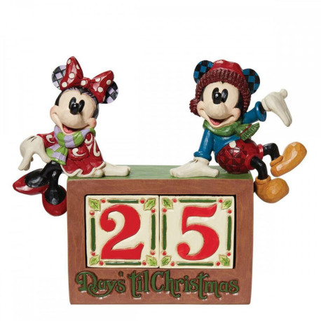 Figura Mickey & Minnie Calendario Navidad Enesco 18cm