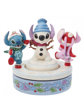 Figura de Stitch y Angel en forma de muñeco de nieve de Enesco