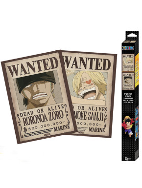 Set 2 chibi posters One Piece Wanted Zoro & Sanji
