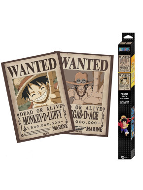 Set 2 Posters One Piece Chibi 52x38 Wanted Luffy & Ace