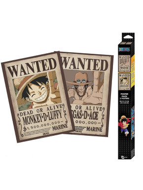 Set 2 posters One Piece chibi Wanted Luffy & Ace