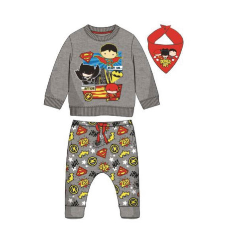 CHANDAL COTTON BRUSHED 3 PIEZAS JUSTICE LEAGUE