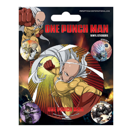 Set Pegatinas stickers One Punch Man Puño Atómico
