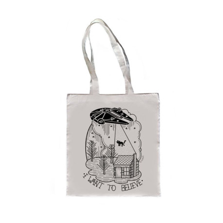 Bolsa tela Tote I want to believe Star Wars La Barbuda