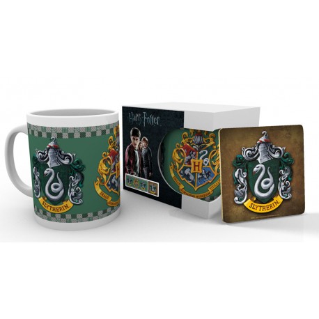 Taza y posavasos Harry Potter Slytherin