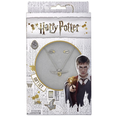 Set Collar Y Pendientes Golden Snitch Harry Potter