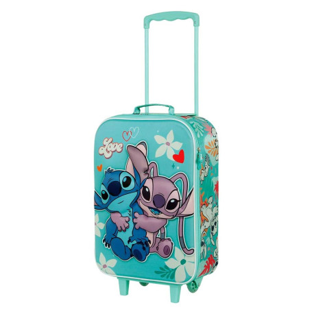 Valise trolley pour enfants Angel and Stitch Love