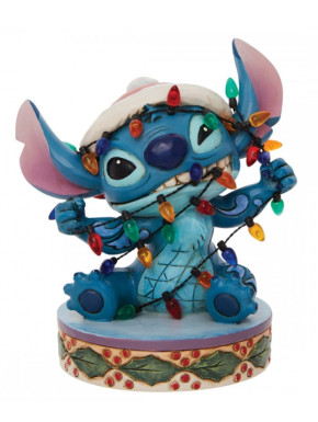 Figura do Stitch com luzes de Natal da Disney