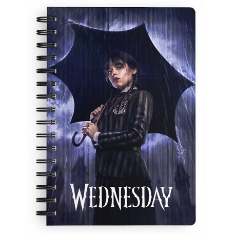 LIBRETA EFECTO 3D LLUVIA WEDNESDAY