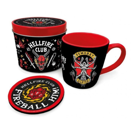 Set lata regalo Hellfire Club Stranger Things taza y posavasos