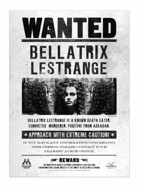 Póster Wanted Bellatrix Lestrange Harry Potter