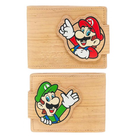 Portafoglio Super Mario venatura del legno