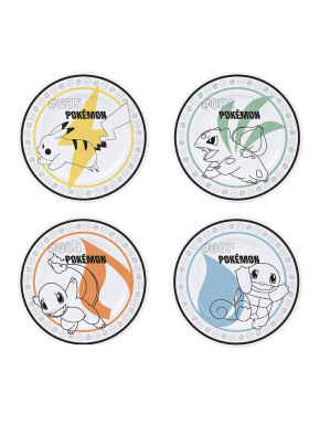 Set de 4 platos Pokémon Iniciales