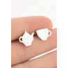 Boucles d'oreilles en acier inoxydable Mrs. Potts et Disney Chip